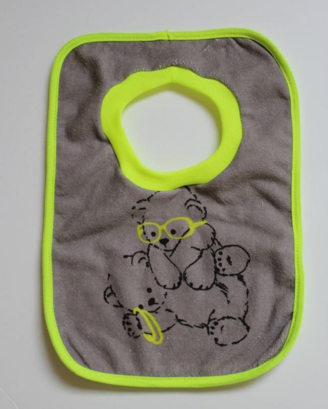 Bavoir gris motif : ours