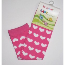 Babylegs,legwarmer rose à motifs blancs