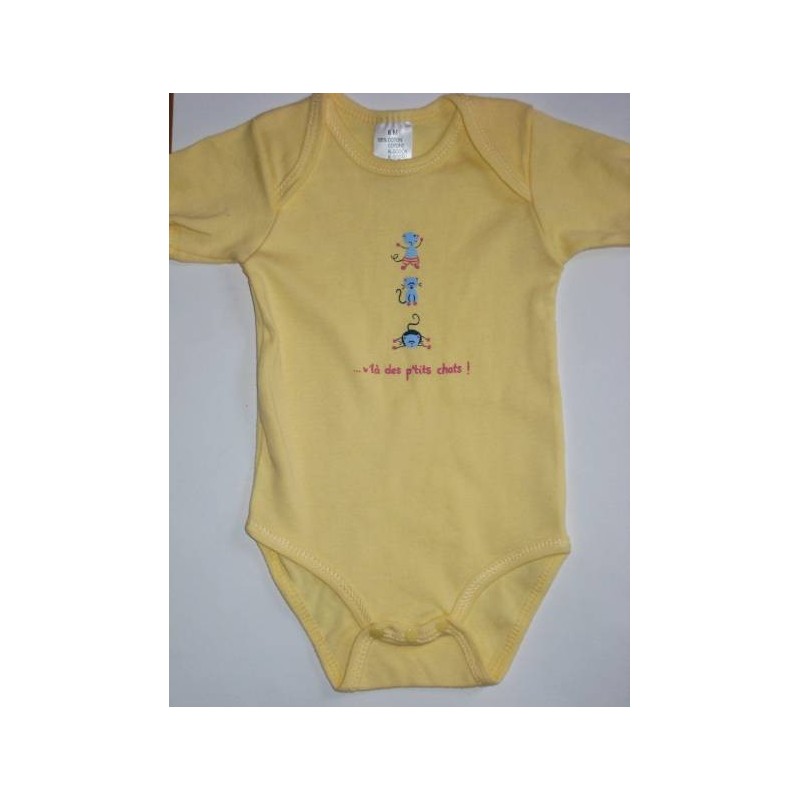 Body jaune bébé en coton 6 mois Body jaune bébé en coton 6 mois