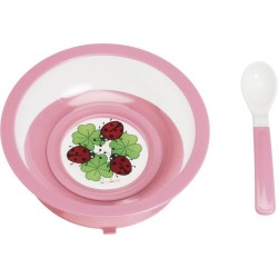 Assiette anti-dérapante avec ventouse  Cuillère assortie 