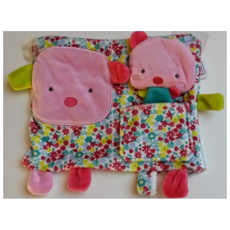 Doudou plat fleuri Doudou plat fleuri