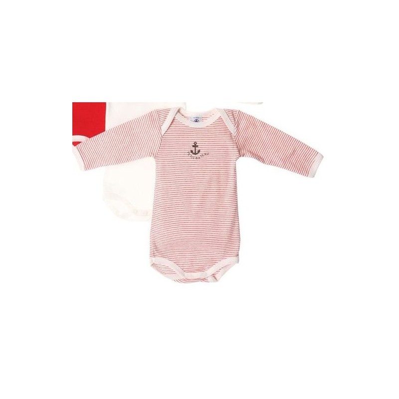 Body Petit Bateau rayé rouge 12 mois Body Petit Bateau rayé rouge 12 mois