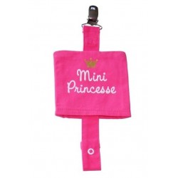 Attache sucette 'Mini Princesse' rose 