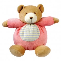 Doudou boule ours rose 'BINO' 