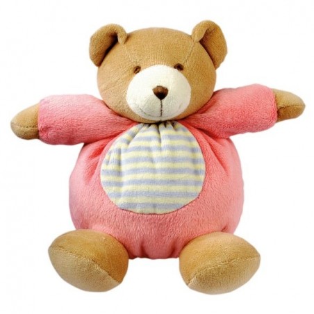 Doudou boule ours rose 'BINO'