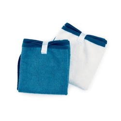 2 serviettes à langer Blanc/Bleu
