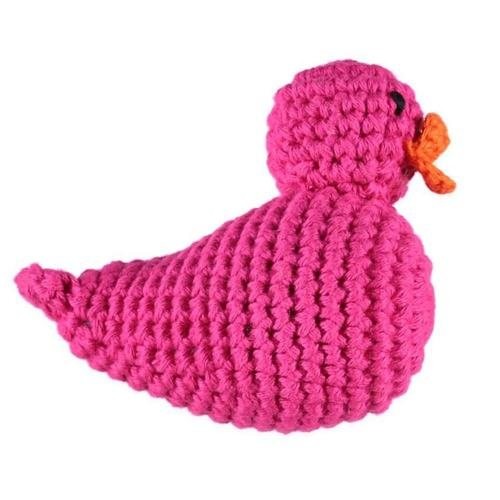Hochet 'canard rose' crochet