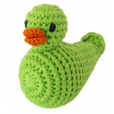 Hochet 'canard vert' crochet
