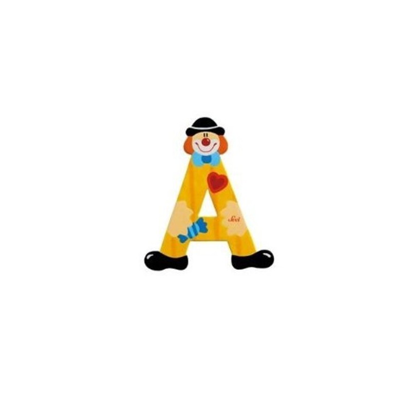 Lettre clown A en bois Lettre clown A en bois