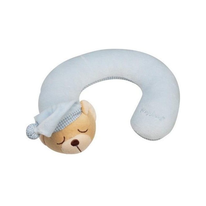 Coussin cale tête 'ourson bleu