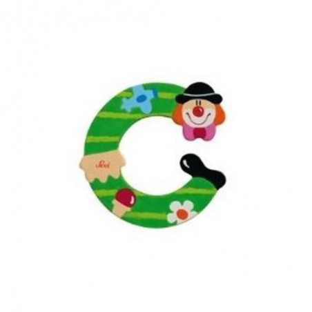 Lettre clown C en bois