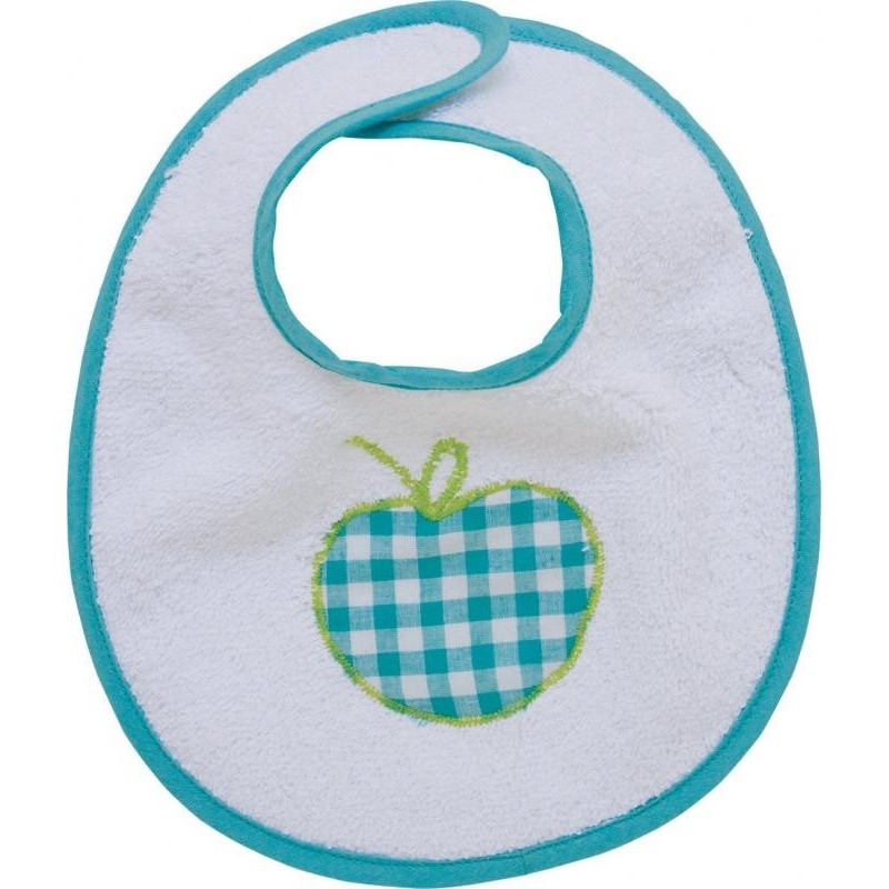 Bavoir &#039;Vichy Turquoise&#039; en coton