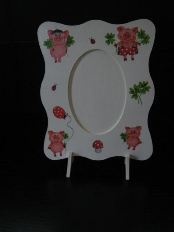 Cadre photo en bois décoré