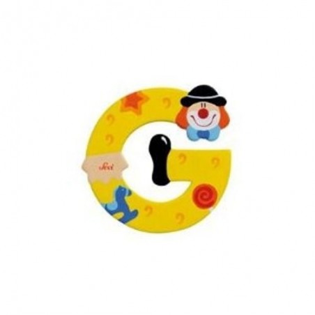 Lettre clown G en bois