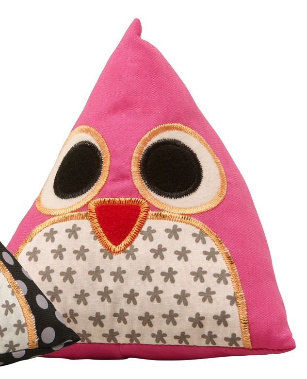 Doudou hochet Hibou rose