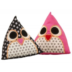 Doudou hochet Hibou rose 