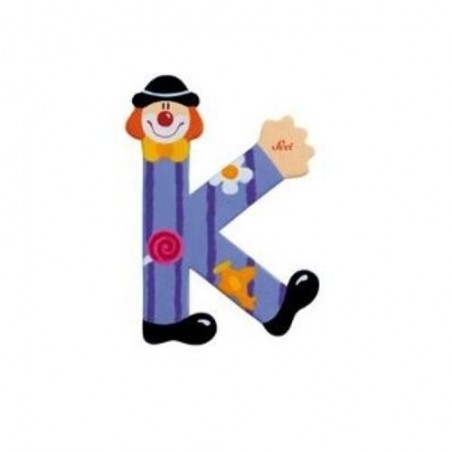 Lettre clown K en bois