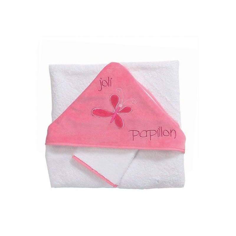 Cape de bain + Gant de toilette Rose Cape de bain + Gant de toilette Rose