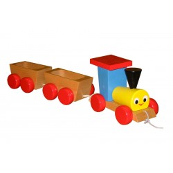 Train en bois, jouet à trainer 