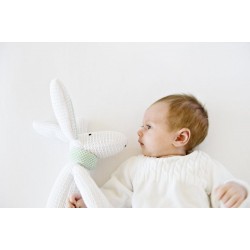 Lapin doudou blanc 'Hoppy' 