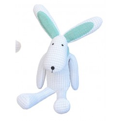 Lapin doudou blanc 'Hoppy' 