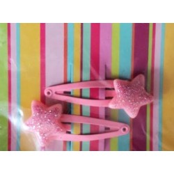 Paire de barrettes 'Stars Pink' 