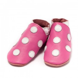 Chaussons rose en cuir  6-12 mois 