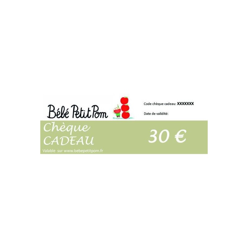 Chèque cadeau 30€ Chèque cadeau 30€