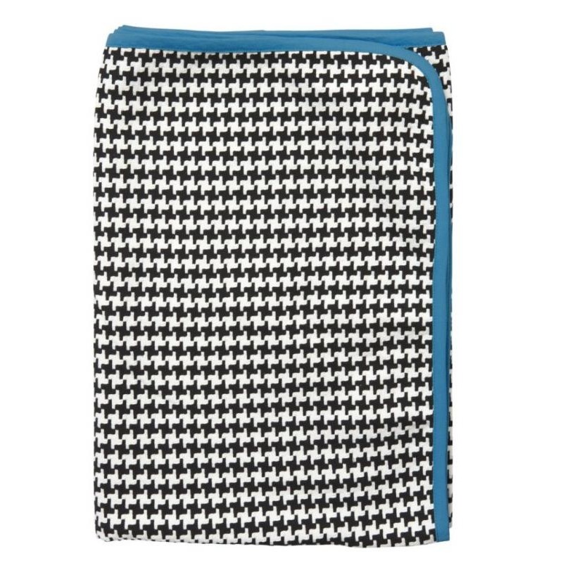 Plaid multifonction bleu 100 % coton