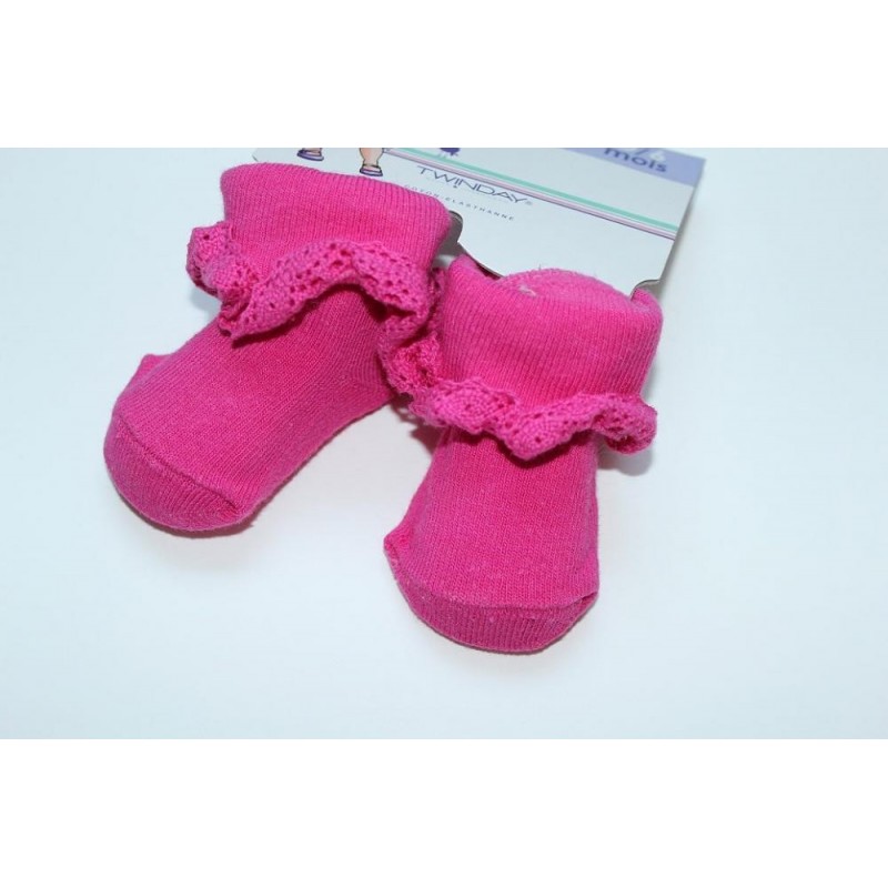 Chaussettes roses bébé 0-6 mois Chaussettes roses bébé 0-6 mois