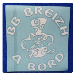 Sticker 'BB Breizh à Bord' blanc 