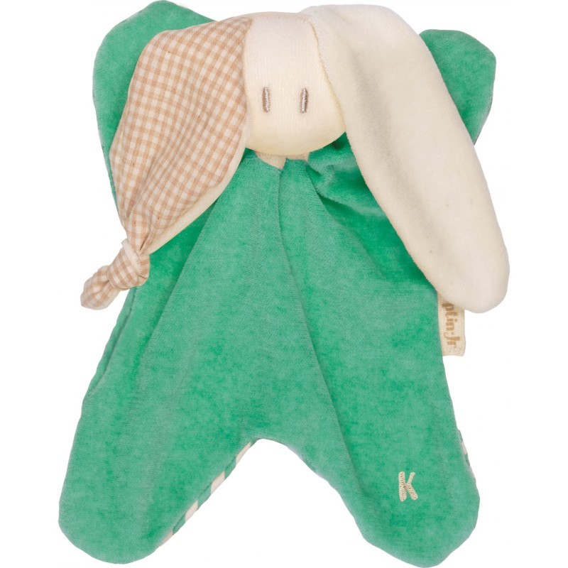 Doudou bio vert oreilles à...