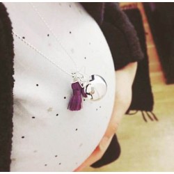 Bola de grossesse Plaqué Argent Gypsy pompon violet 