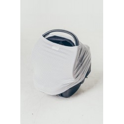 Protection en coton extensible multifonction Rayée gris-blanc 