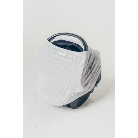 Protection en coton extensible multifonction Rayée gris-blanc