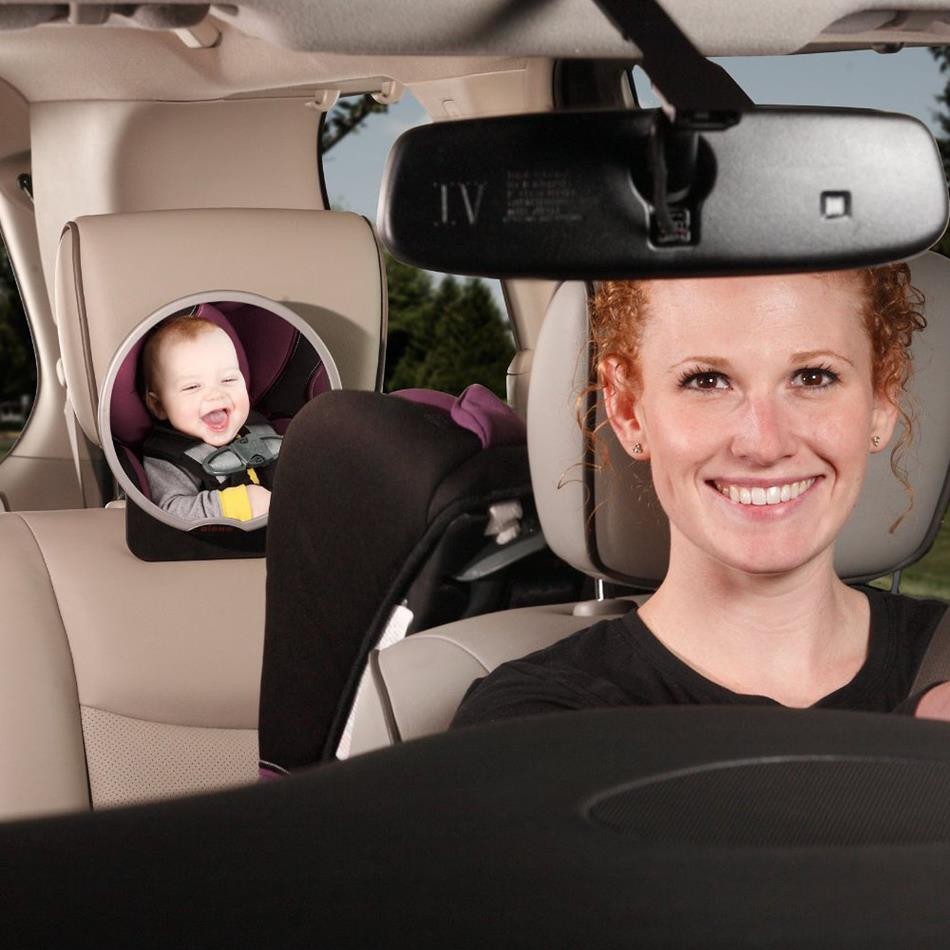 Rétroviseur de voiture pour bébé Moniteur de siège arrière de voiture 360 degrés réglable et sélectionnable Facile à installer Le film antidéflagrant empêche le miroir de se briser et d'éclabousser 
