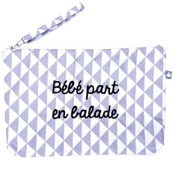 Pochette de toilette  "Bébé part en balade" 