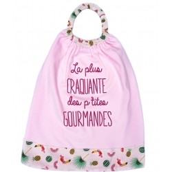 Grand bavoir, serviette de table élastiquée "La plus craquante!"