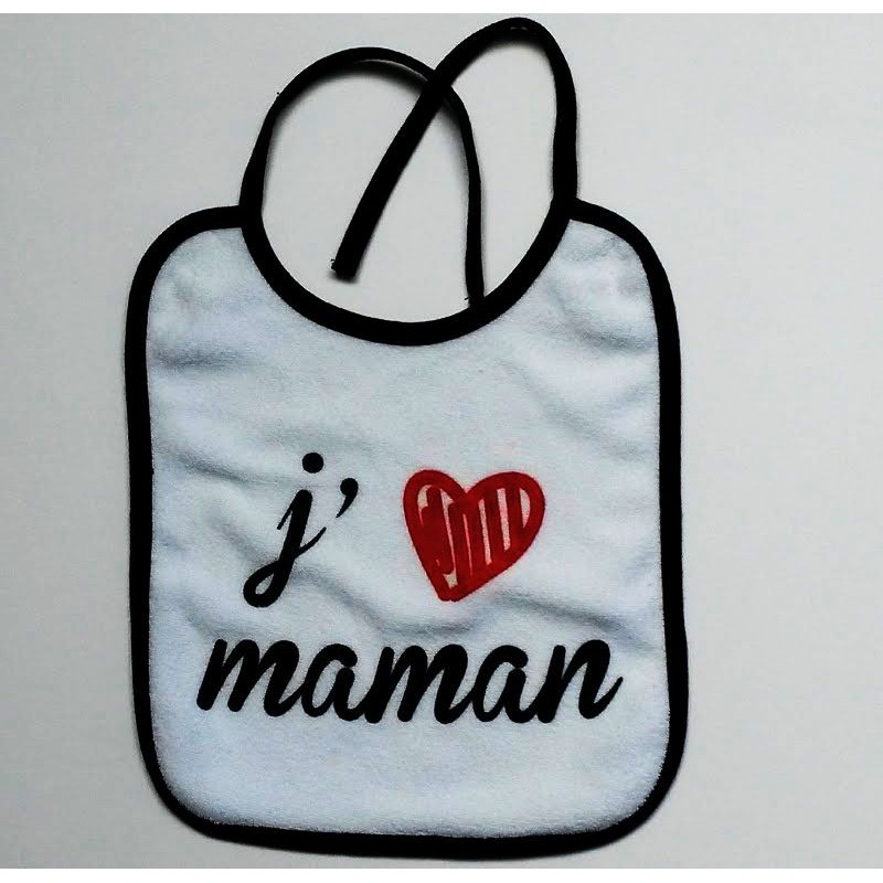 Bavoir blanc 'J'aime maman' Bavoir blanc 'J'aime maman'
