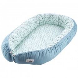 Couffin en tissu "Cosy Babynest Happy Dots" bleu