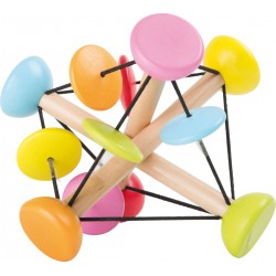 Hochet d'activité en bois avec élastique