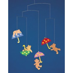 Mobile "4 ours amusants avec parapluies" 