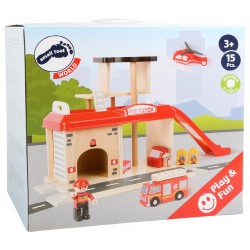 Caserne des pompiers et ses accessoires En bois