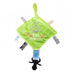 Doudou plat BB Breizh vert-bleu 