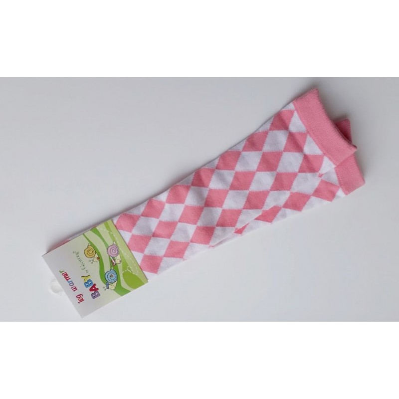 Babylegs,legwarmer losanges rose et blanc