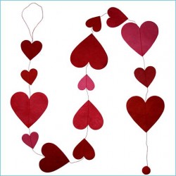 Guirlande 'Coeurs" Rouge