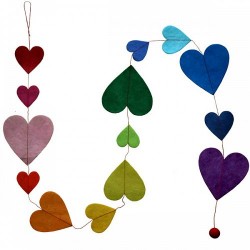 Guirlande 'Coeurs" Multicolores 