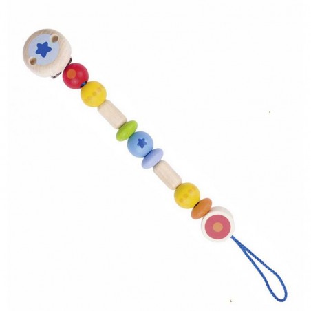 Attache sucette en bois  "Arc en Ciel"