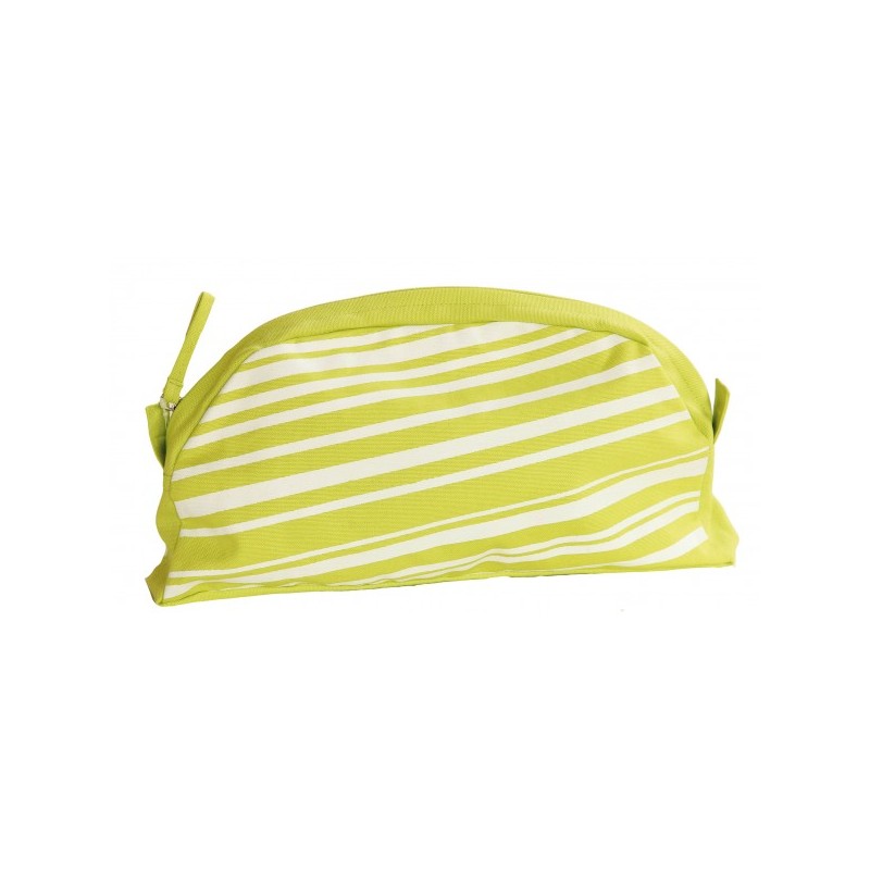 Trousse de toilette en coton bio "rayures vertes" Anaé