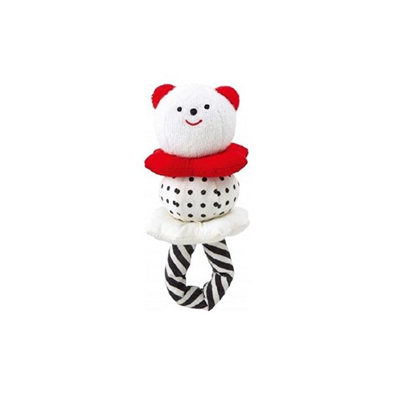 Hochet rouge, noir et blanc avec anneau- 'Combi' Hochet rouge, noir et blanc avec anneau- 'Combi'